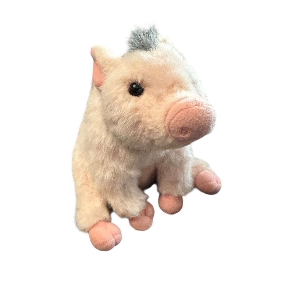 Plush Pig Toy for Small Pets - Cream and Pink - Picture 5 of 5